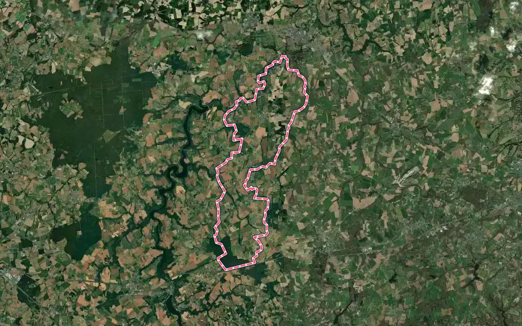 Vue satellite de Bourseul avec ses contours administratifs