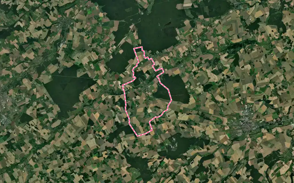Vue satellite de Bourth avec ses contours administratifs