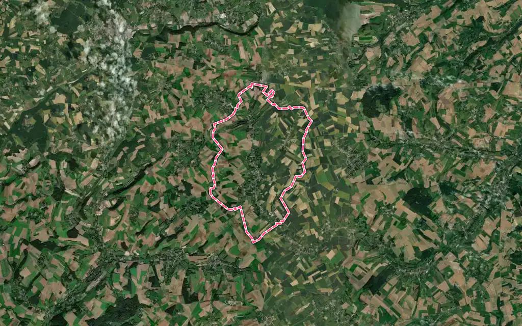 Vue satellite de Bourthes avec ses contours administratifs