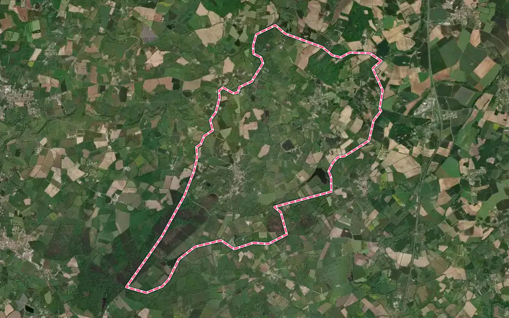 Vue satellite de Boussais avec ses contours administratifs