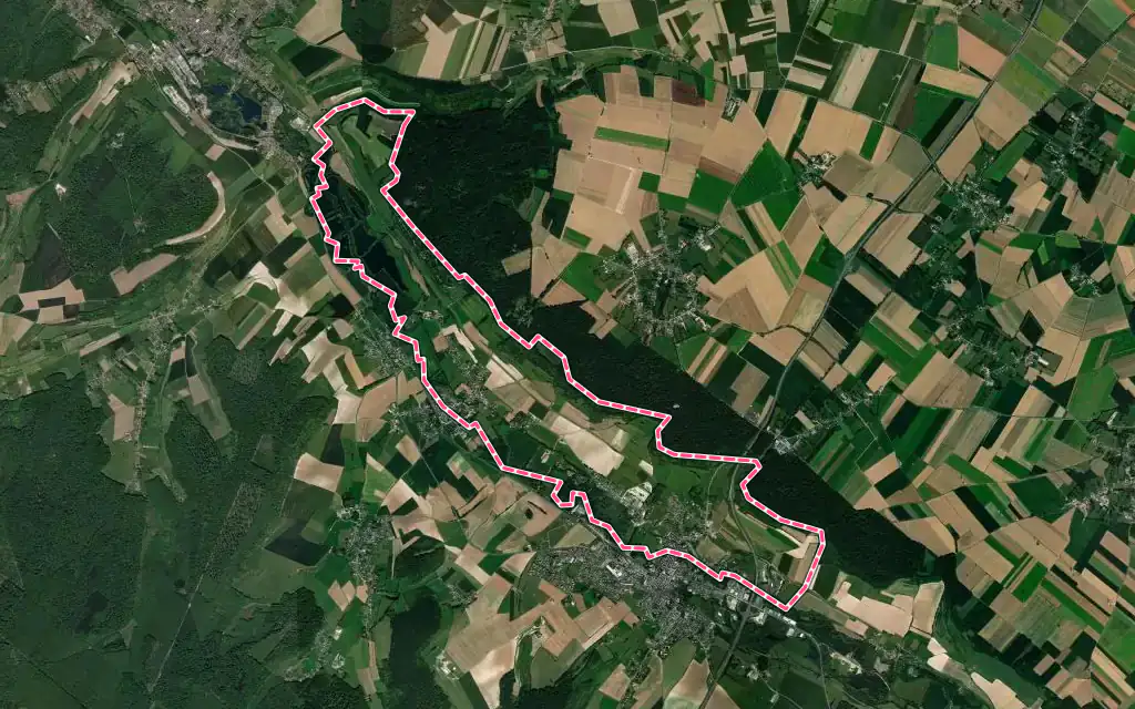 Vue satellite de Bouttencourt avec ses contours administratifs