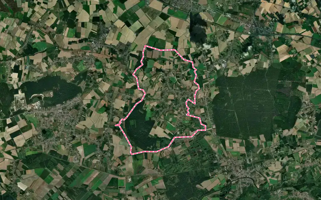 Vue satellite de Bouvignies avec ses contours administratifs