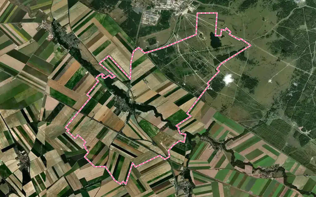 Vue satellite de Bouy avec ses contours administratifs