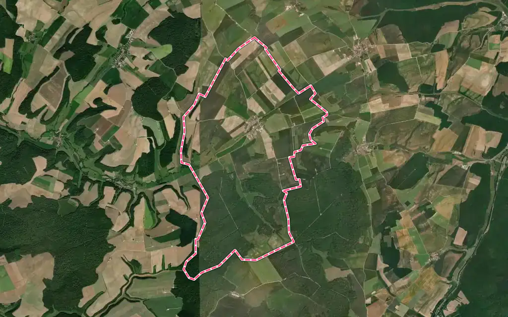Vue satellite de Bovée-sur-Barboure avec ses contours administratifs