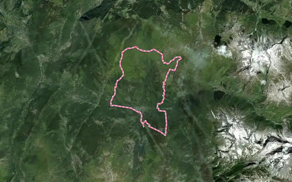 Vue satellite de Bozel avec ses contours administratifs