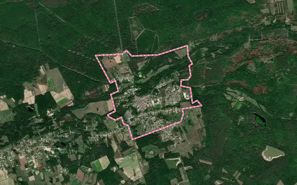 Vue satellite de Bracieux avec ses contours administratifs