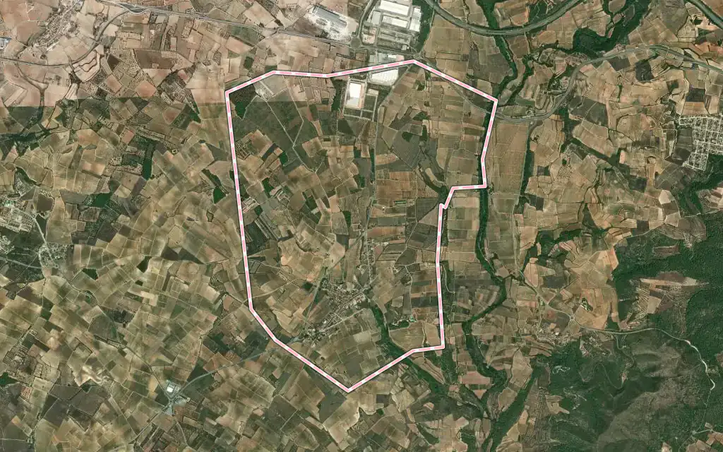 Vista satélite de Bràfim con su contorno administrativo
