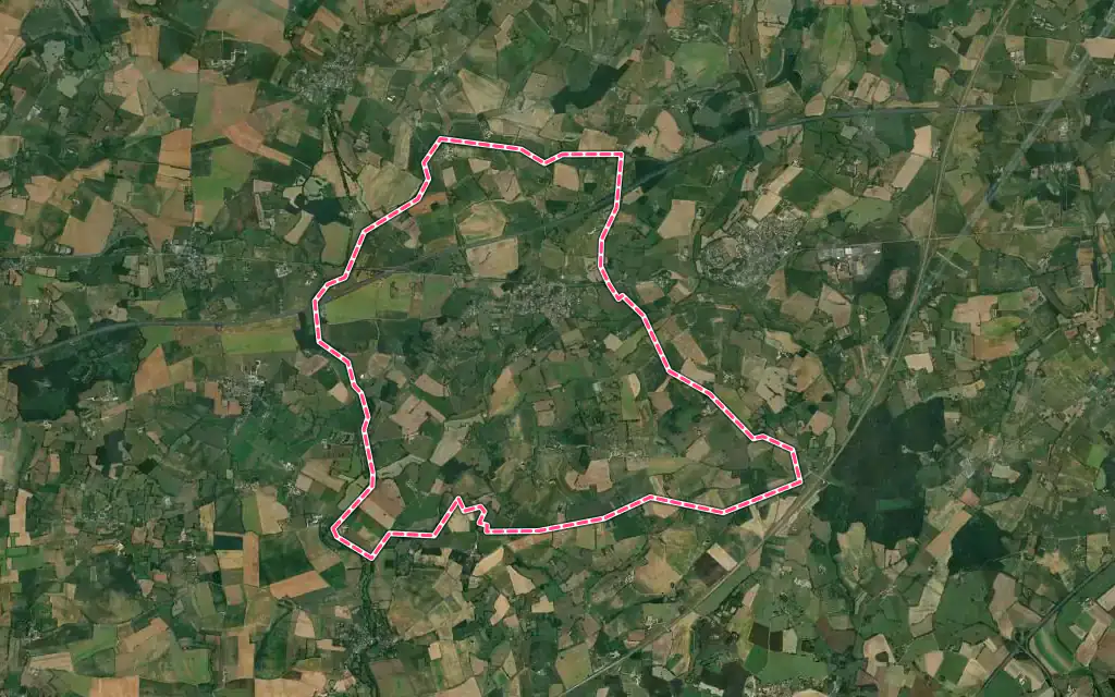 Vue satellite de Brains-sur-Gée avec ses contours administratifs