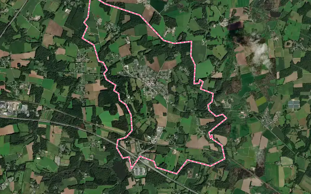 Vue satellite de Brandérion avec ses contours administratifs