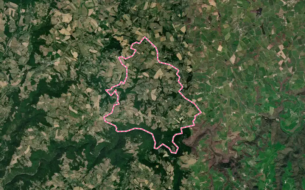 Vue satellite de Brandonnet avec ses contours administratifs