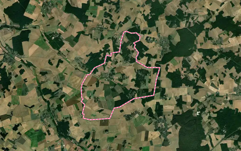 Vue satellite de Brannay avec ses contours administratifs