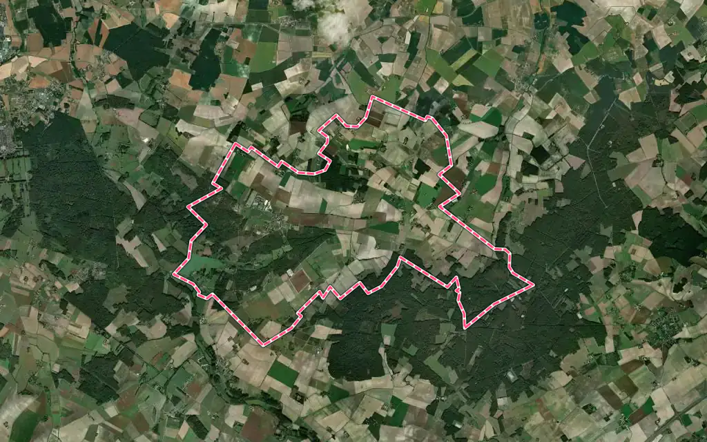 Vue satellite de Braslou avec ses contours administratifs