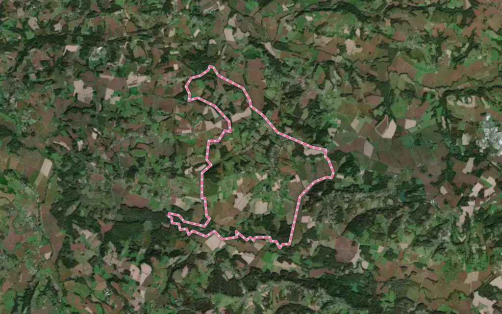 Vue satellite de Brassempouy avec ses contours administratifs