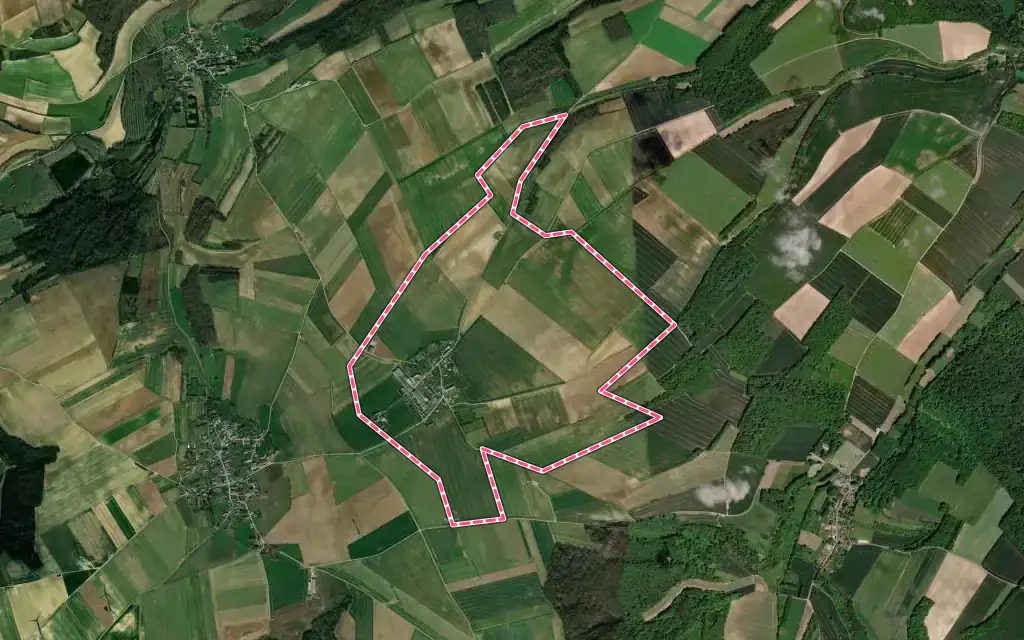 Vue satellite de Brassy avec ses contours administratifs