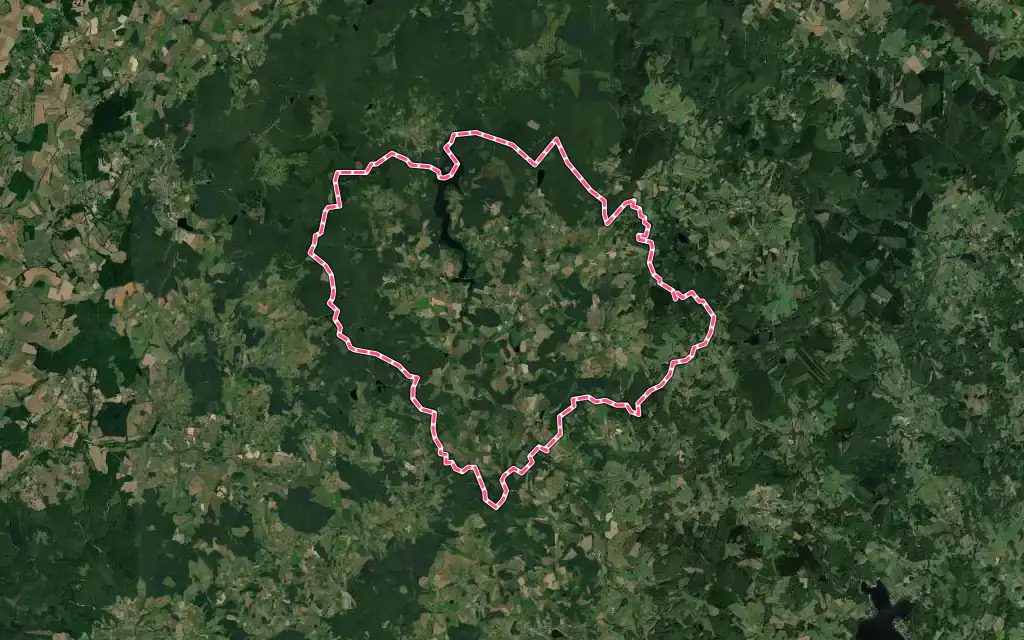 Vue satellite de Brassy avec ses contours administratifs