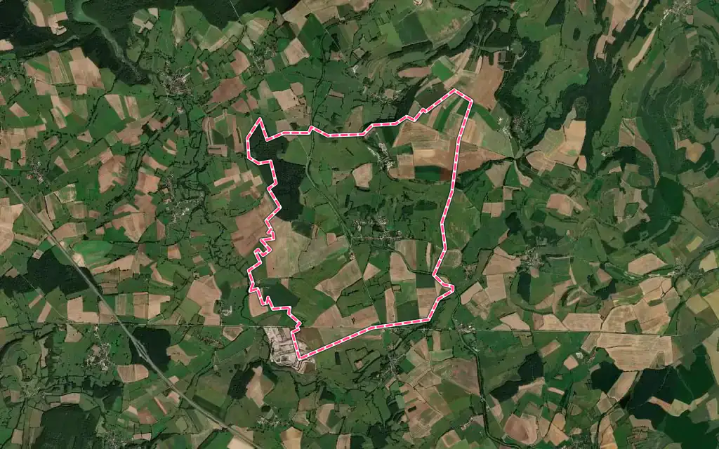 Vue satellite de Braux avec ses contours administratifs
