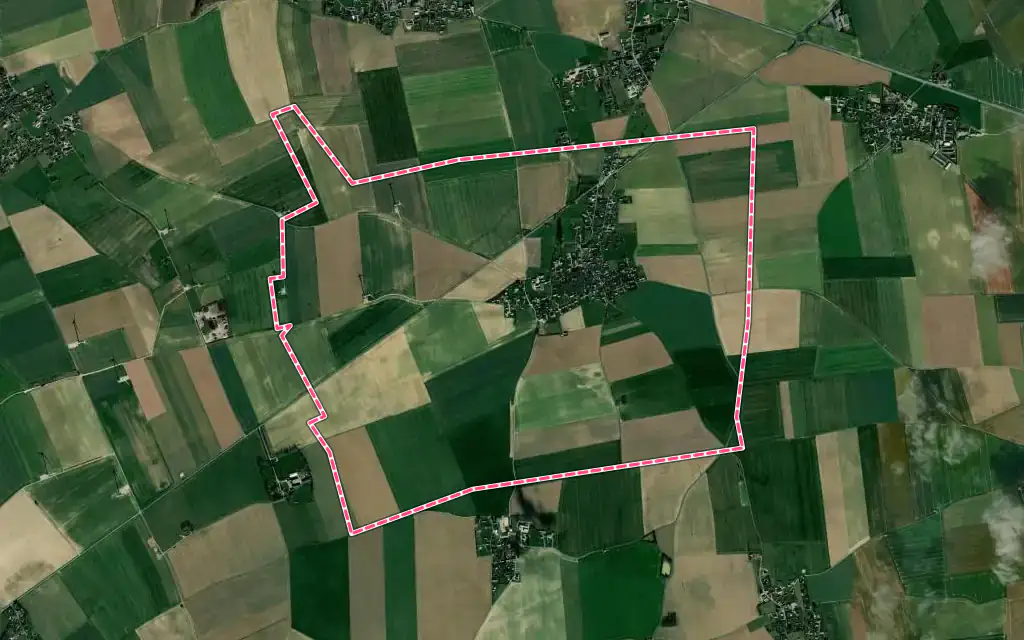 Vue satellite de Bray avec ses contours administratifs