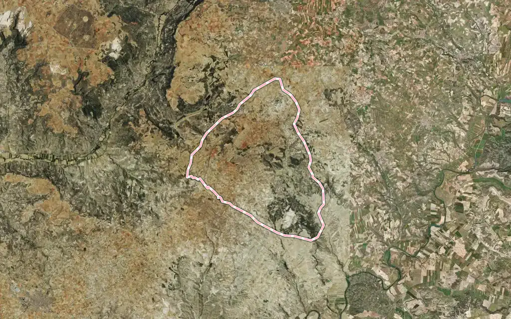 Vista satélite de Brea de Tajo con su contorno administrativo