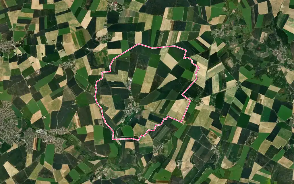 Vue satellite de Brégy avec ses contours administratifs