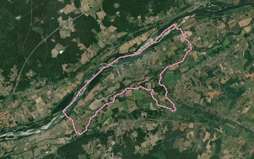 Vue satellite de Bréhémont avec ses contours administratifs