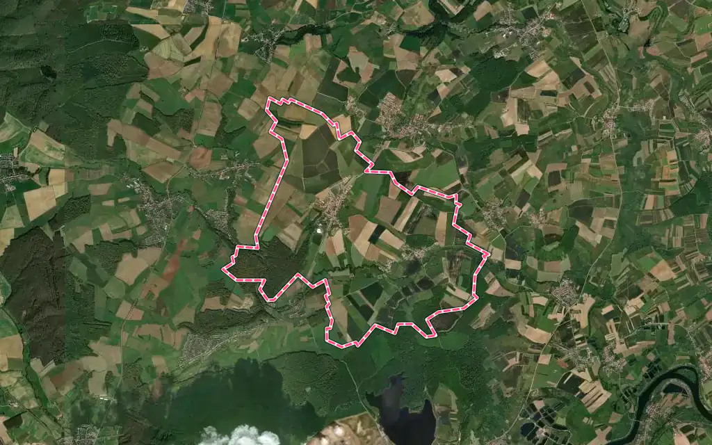 Vue satellite de Breistroff-la-Grande avec ses contours administratifs