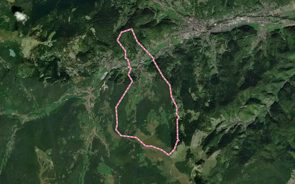 Vue satellite de Breitenbach-Haut-Rhin avec ses contours administratifs