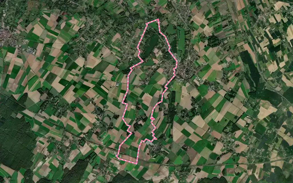 Vue satellite de Brêmes avec ses contours administratifs