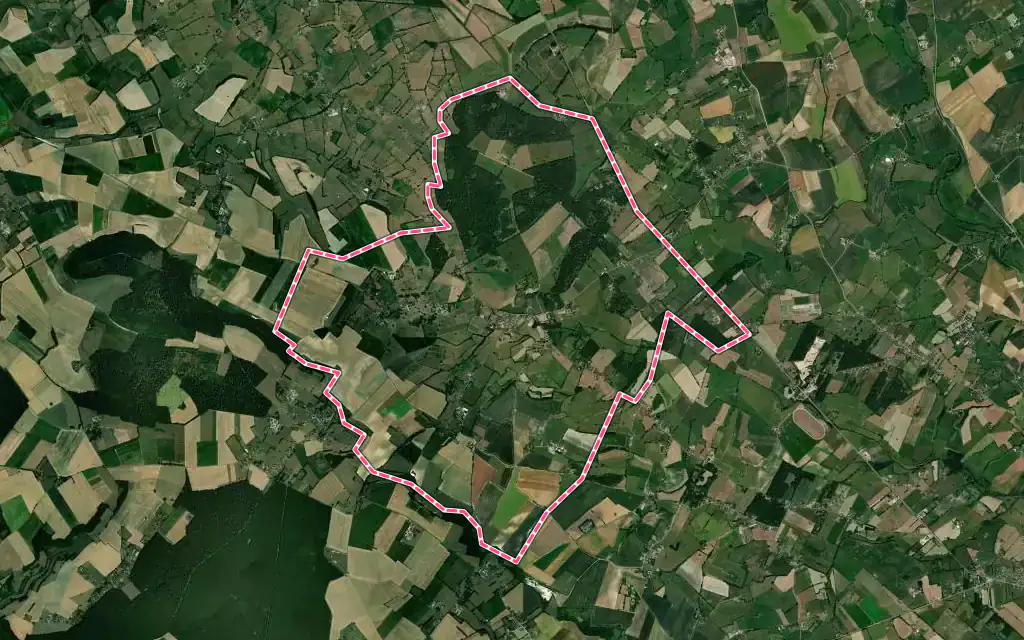 Vue satellite de Brémontier-Merval avec ses contours administratifs