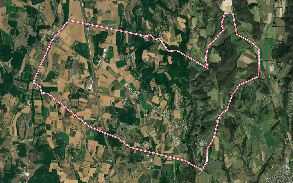 Vue satellite de Bren avec ses contours administratifs