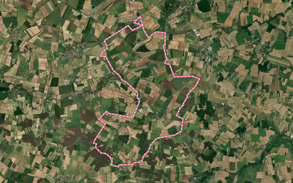 Vue satellite de Bresdon avec ses contours administratifs