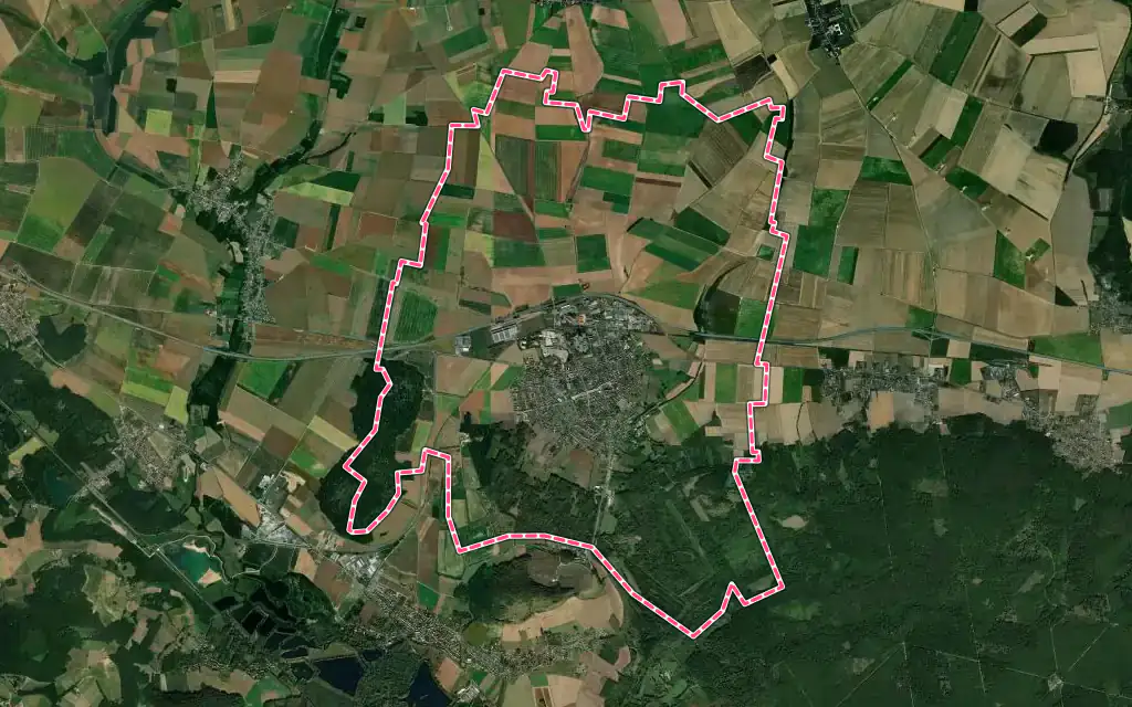 Vue satellite de Bresles avec ses contours administratifs