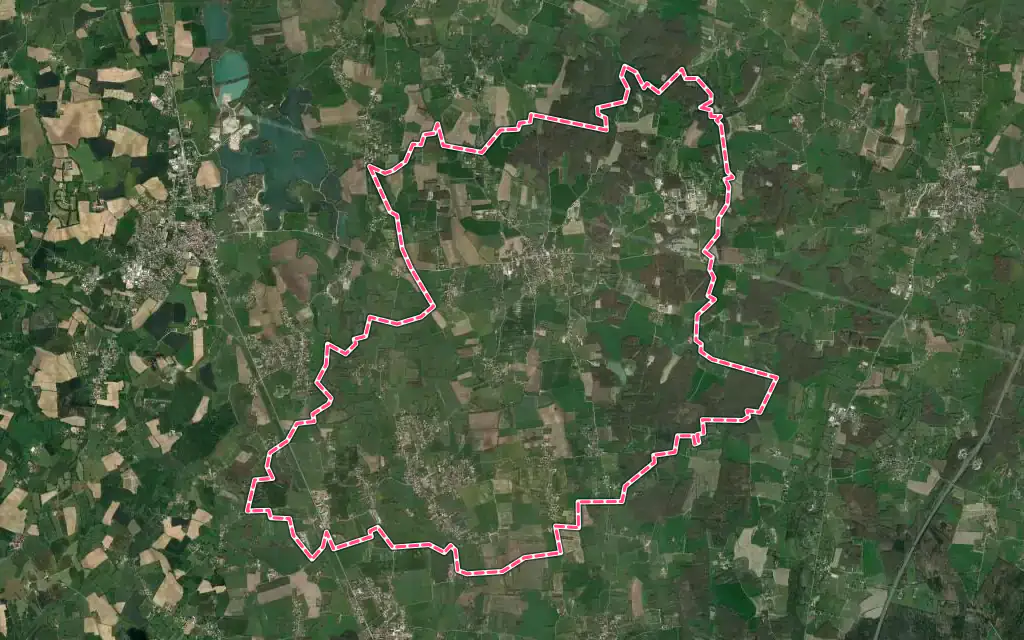 Vue satellite de Bresse Vallons avec ses contours administratifs