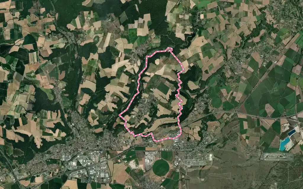 Vue satellite de Bressolles avec ses contours administratifs