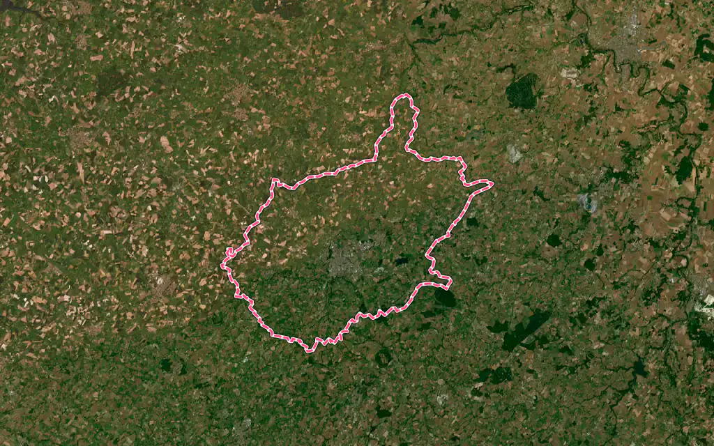 Vue satellite de Bressuire avec ses contours administratifs