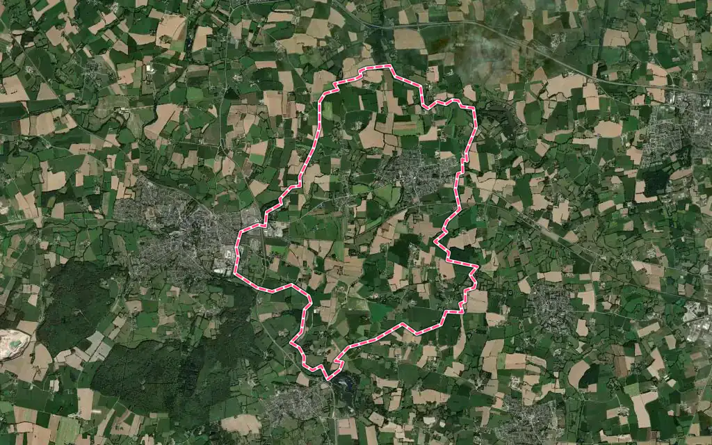 Vue satellite de Breteil avec ses contours administratifs