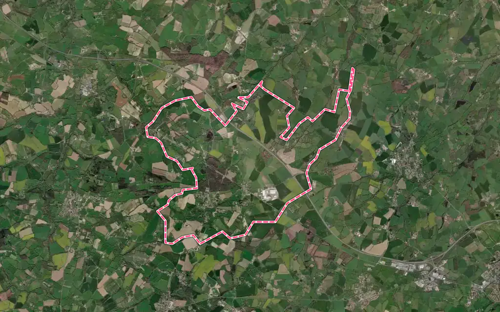 Vue satellite de Bretignolles avec ses contours administratifs