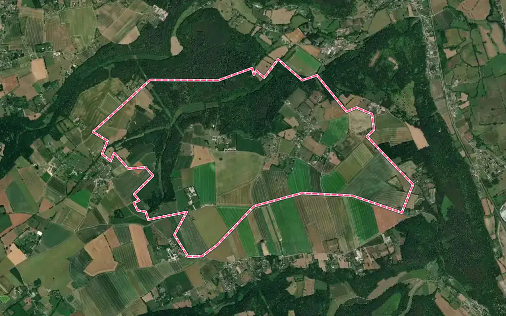 Vue satellite de Brétigny avec ses contours administratifs