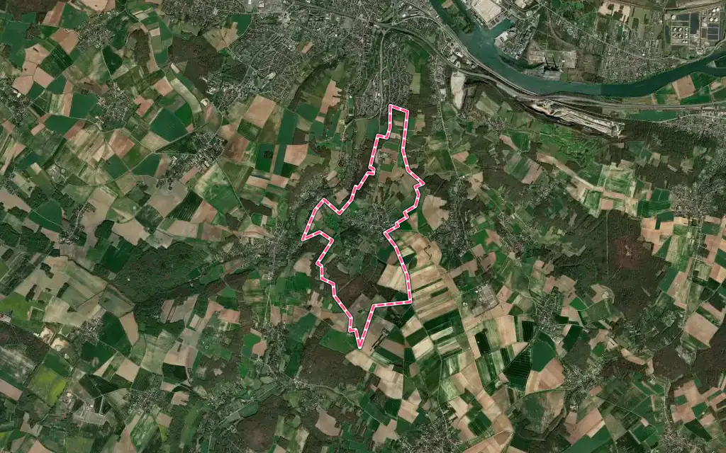 Vue satellite de Breuil-Bois-Robert avec ses contours administratifs