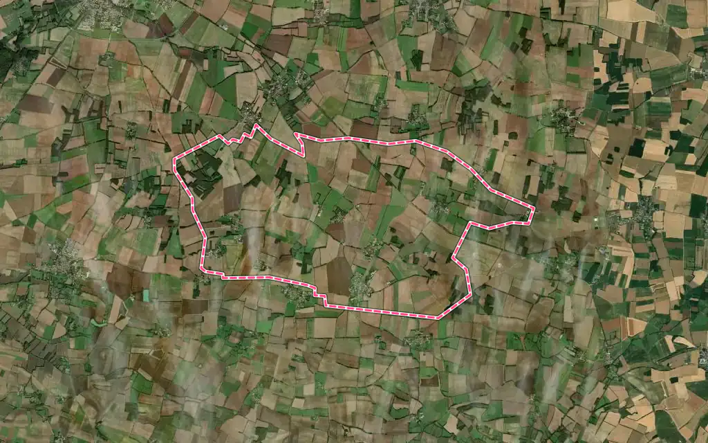 Vue satellite de Breuil-la-Réorte avec ses contours administratifs