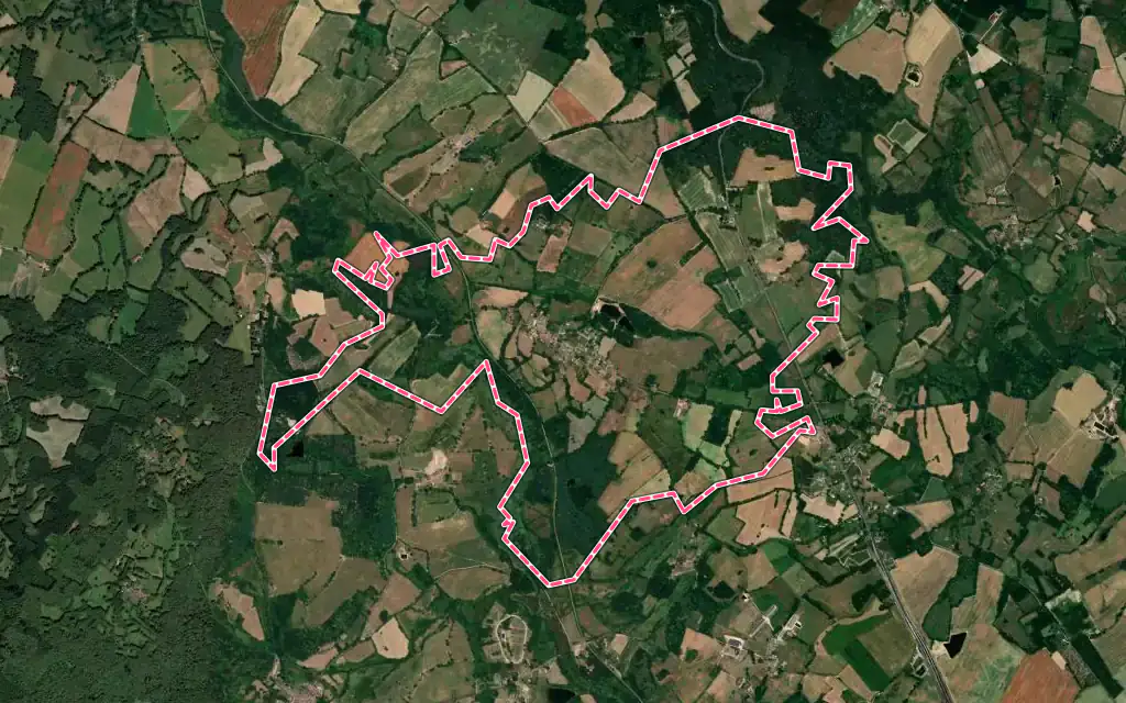 Vue satellite de Breuilaufa avec ses contours administratifs