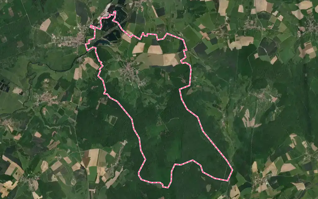 Vue satellite de Breurey-lès-Faverney avec ses contours administratifs