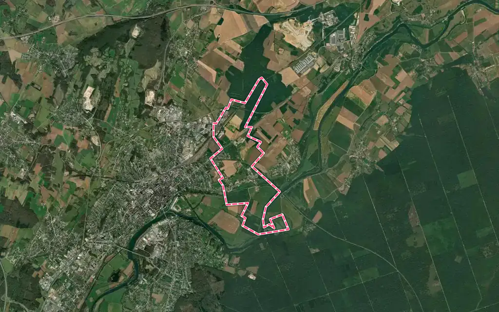 Vue satellite de Brevans avec ses contours administratifs