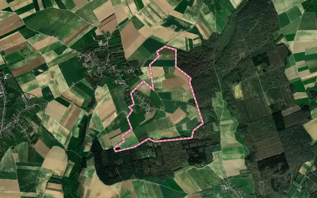 Vue satellite de Brévillers avec ses contours administratifs