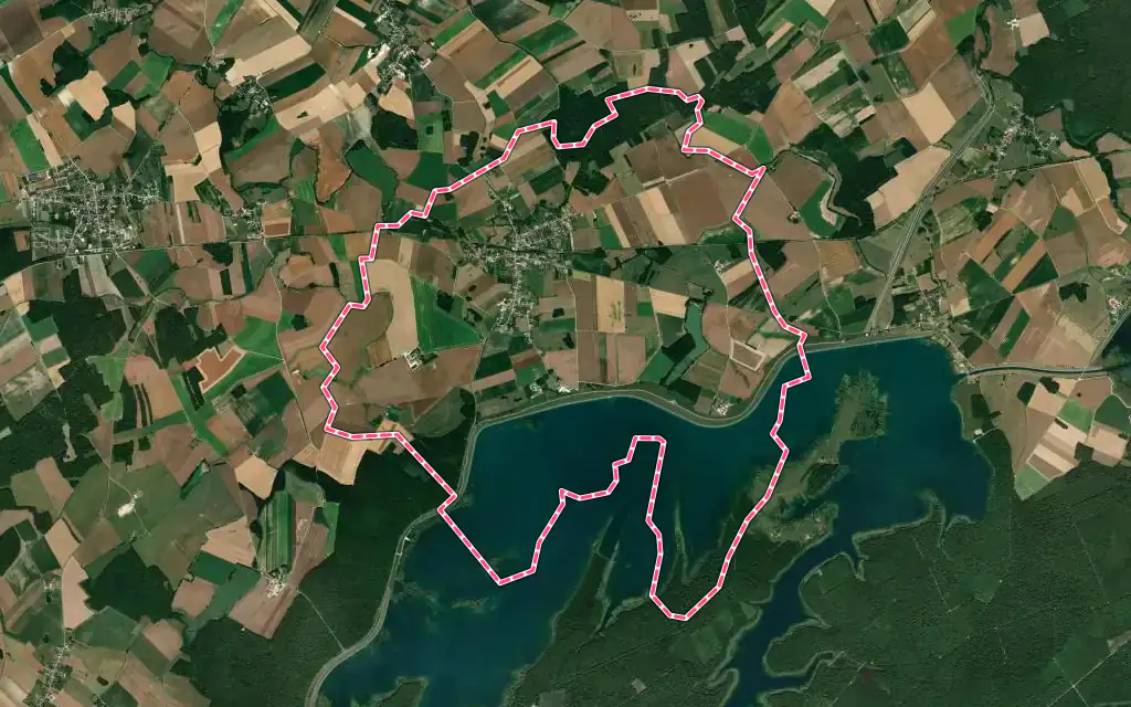 Vue satellite de Brévonnes avec ses contours administratifs