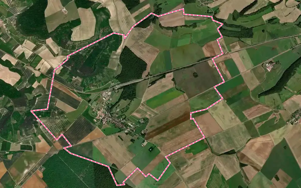 Vue satellite de Bricon avec ses contours administratifs