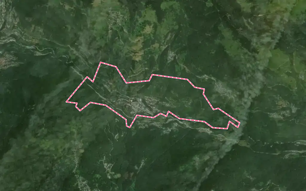 Vue satellite de Brides-les-Bains avec ses contours administratifs