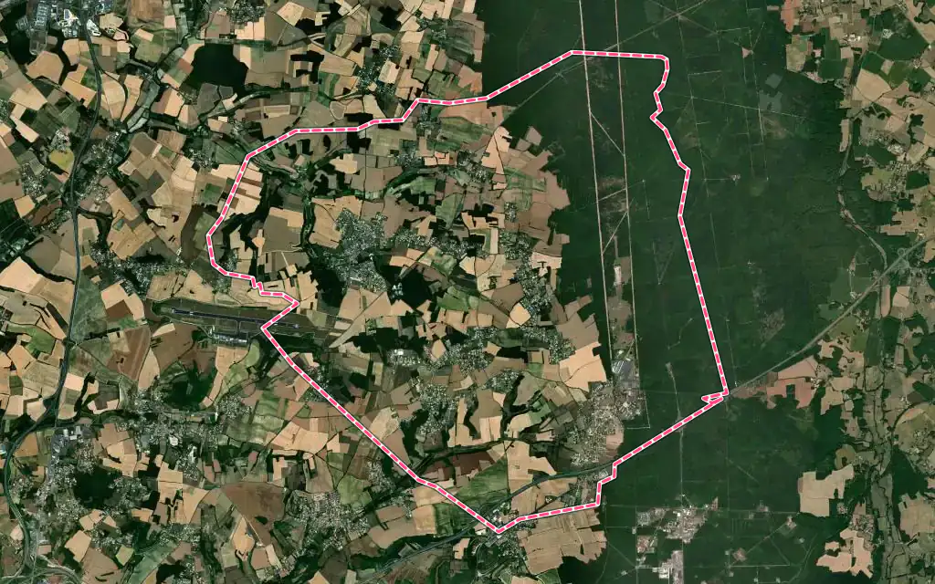 Vue satellite de Brie avec ses contours administratifs