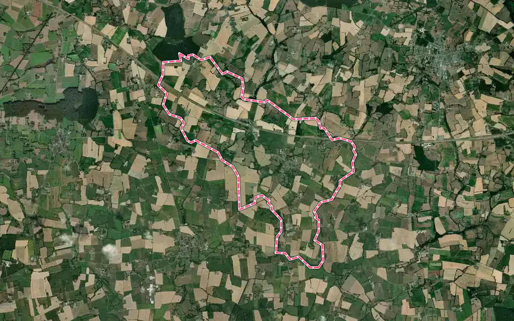 Vue satellite de Brielles avec ses contours administratifs