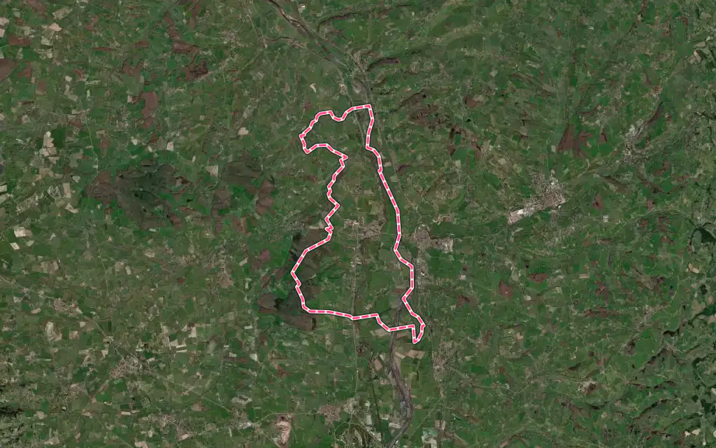 Vue satellite de Briennon avec ses contours administratifs