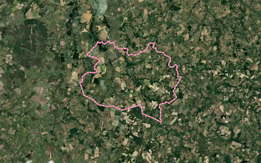 Vue satellite de Brigueil-le-Chantre avec ses contours administratifs